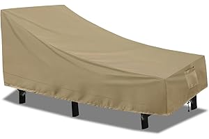PureFit Outdoor Chaise Lounge Cover, Lounge Chair Covers Waterproof Patio Furniture Lounge Chair Cover, UV Resistant & Weatherproof, 1 Pack, 68"L x 30"W x 30"H Inches, Camel