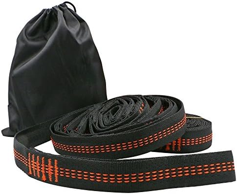 XL Hammock Straps(2 Pack) - Hammock Tree Straps Set Versatile 2000+ LBS Heavy Duty 40 Loops &amp; 100% No Stretch Suspension System Kit - Camping Hammock Accessories (Orange)