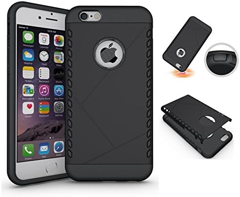 Coolzu(TM) iPhone 6 Plus case iPhone 6s Plus Case Slim Armor Full Body Hybrid Armor Protection Defender Case Cover for 6/6s Plus Case 5.5 Inch (Black)