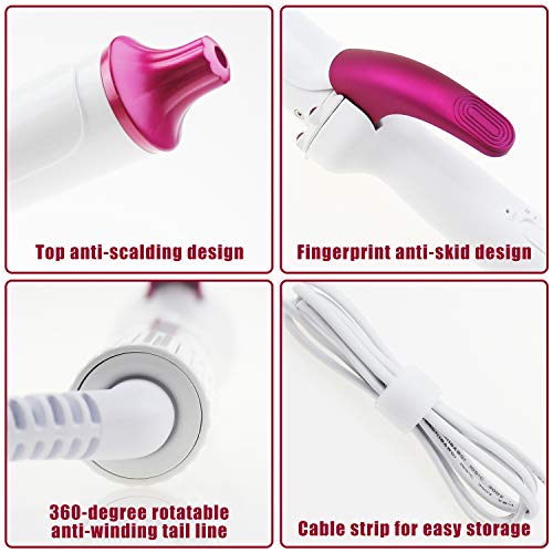 Efflemour Infrared Ionic Curling Iron 1.25 Inch with 6 Heat Settings, Variable Frequency Thermostatic Tech, Dual-Voltage Anti-Scald Hair Curler (110-240V, 280F-450F)