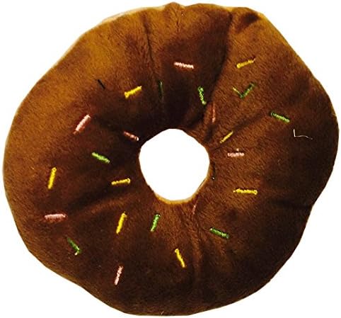 Dog Plush Toys Pets Donut Squeaky Stuffed Animal (Chocolate)
