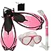 PROMATE Snorkeling Scuba Dive Mask Fins DRY Snorkel Gear Set