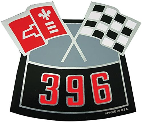 RestoParts AC00136 Crossed Flags 396 Air Cleaner Decal 1964-1977 Chevy Chevelle/