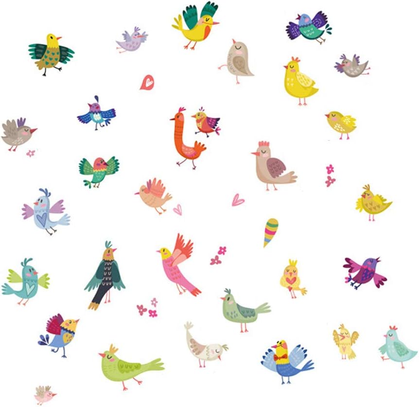 Bright Color Happy Birds Parrots Vinyl Wall Sticker Mural Art Decal for Home Nursery Room Bedroom Decor - Image 4
