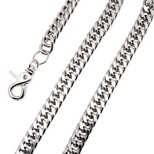 Uniqsum Heavy Thick Cut Links wallet chain Swivel Trigger snap Biker Punk Key chain (Silver)