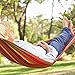 Rusee Double Hammock,Rainbow Two Person Hammock,'190'x '150' Centimeter Portable Hammock,Cotton Fabric Hammock Holds upto 450lbs,Red Outdoor Hammock