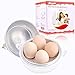 MICOOK Microwave Egg Cooker, Microwave Egg Boiler with Safe Buckle and Handle, No Piercing Required, Dishwasher Safe, Only 5 Minutes for Hard or Soft Boiled Eggs, Chicken Shape(White)