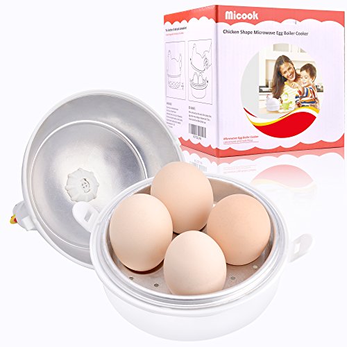 MICOOK Microwave Egg Cooker, Microwave Egg Boiler with Safe Buckle and