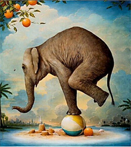 Elephant On The Ball Diamond Painting Cross Stitch Diamond Embroidery Home Decoration Square Drill Animal Series