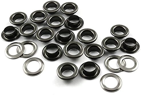 CRAFTMEmore 1/4" Hole Size 1000 Sets Gunmetal Black Metal Grommets Eyelets with Washers for Bead Cores, Clothes, Leather, Canvas (1000 Pack)