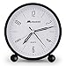 Alarm Clock.Mensent 4 inch Round Silent Analog Alarm Clock Non Ticking,with Night Light, Battery Powered Super Silent Alarm Clock, Simple Design Beside/Desk Alarm Clock (White) (Black2)