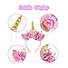 Unicorn Horn Headband, Aiernuo Photo Props Gold Cat Ears Flowers Unicorn Headband for Cosplay Costume Birthday Party