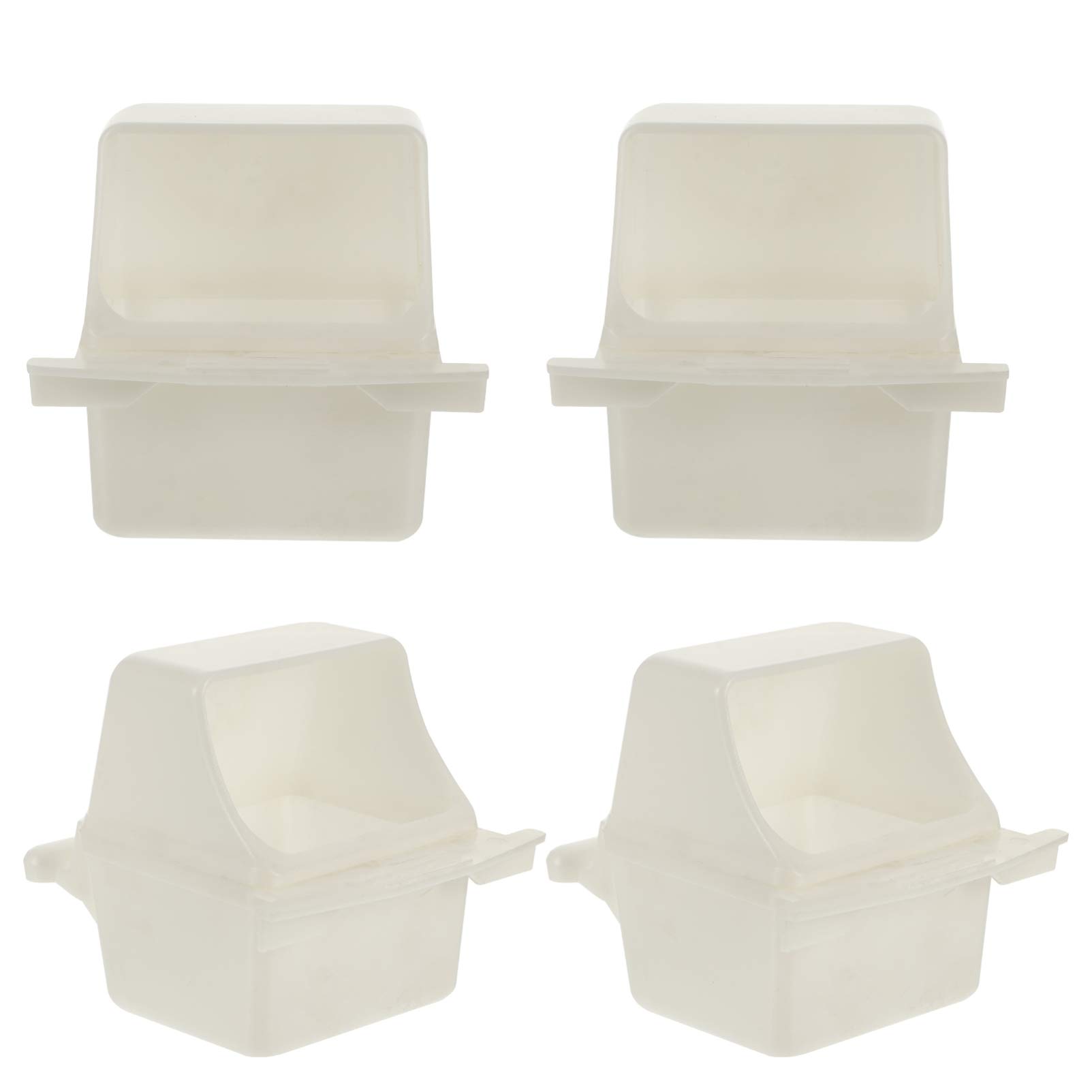 POPETPOP 4pcs Parrot Feeding Cups Plastic Birds Food Dish Parrot Feeders Water Cage Bowls for Cockatiel Conure Parakeet Parrot Macaw Small Animal Chinchilla