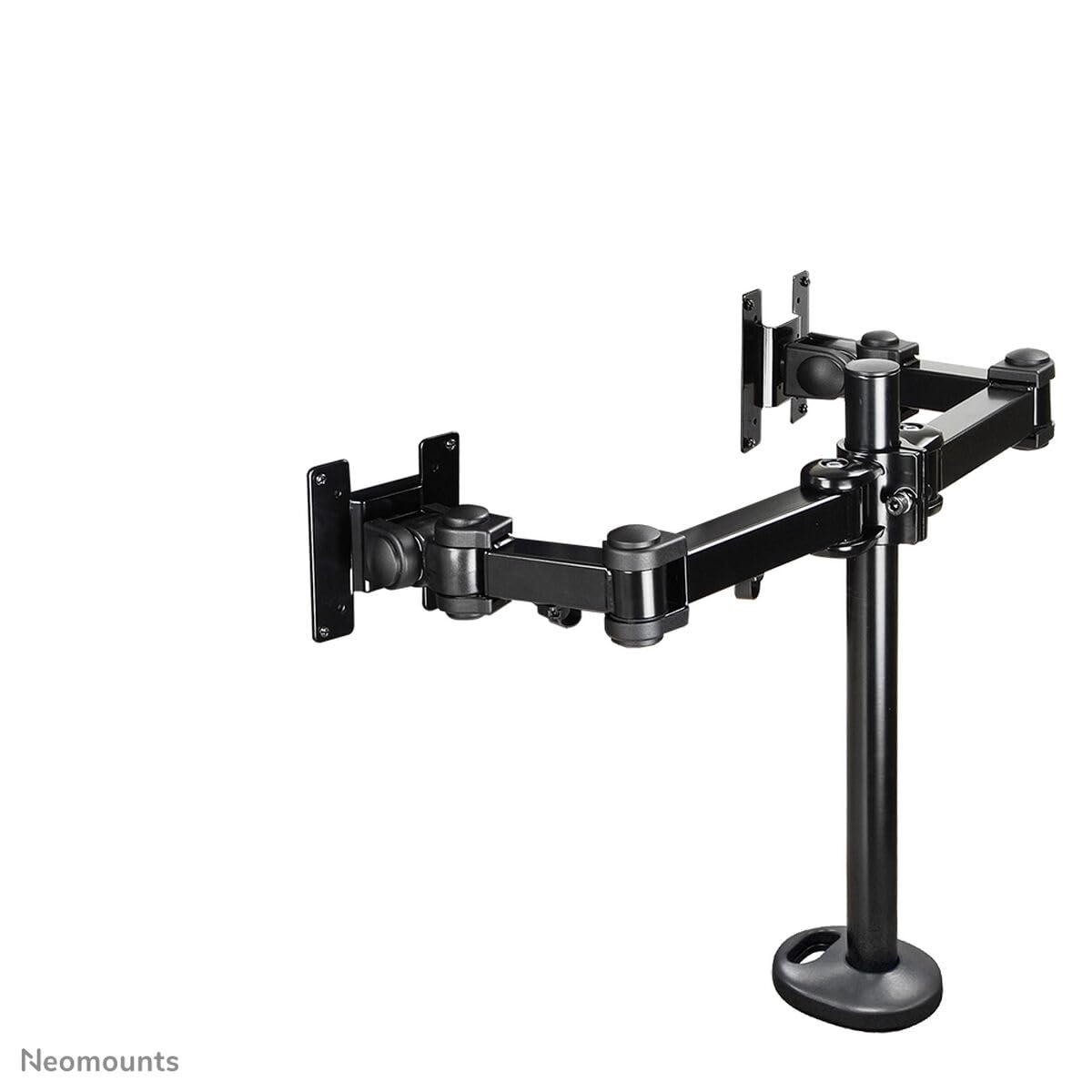 Newstar FPMA-D960DG Full Motion Dual Desk Mount (grommet) for two 10-27" Monitor Screens, Height Adjustable - Black