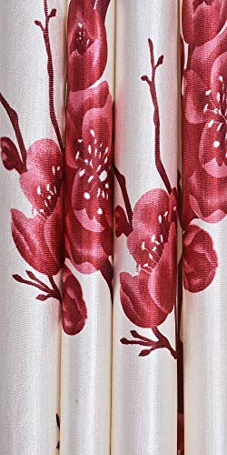 Impression Hut Polyester Long Crush Printed Floral with Plain Curtains, 7 feet, Maroon, Pack of 3 2 Impression Hut Polyester Long Crush Printed Floral with Plain Curtains, 7 feet, Maroon, Pack of 3 - Image 2