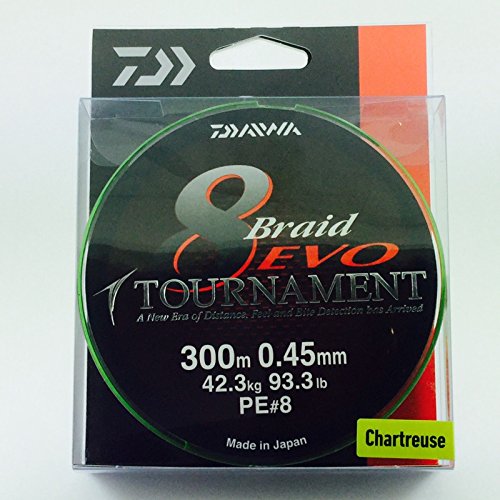 Daiwa Tournament 8 Braid Evo 300m Chartreuse – Ligne De Pêche Tressée