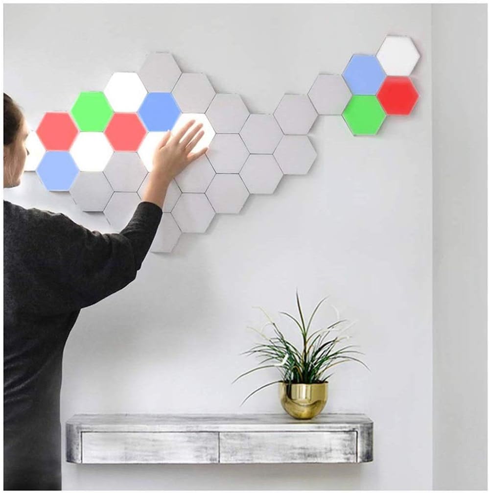 Quantum Light Hexagonal Wall Light Touch Sensitive Modular Light DIY Quantum Lights Creative Geometry LED Night Light (Color : 6 Pieces)