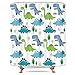 Cartoon Dinosaur Kids Shower Curtain Green Leaf Tree Bathroom Decor Fabric Bathroom Set Polyester Waterproof 72 x 72 Inches with 12-Pack Plastic Shower Hooks