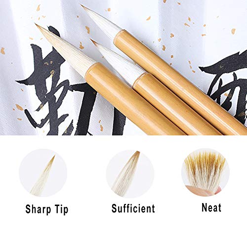 ZLY Chinese Calligraphy Brush Set Writing Drawing Ink Brushes, Japanese