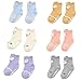 Baby Toddler Boys Girls Socks, Kids Anti Slip Cartoon Animal 6 Pairs Cotton Stockings
