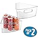 mDesign Lazy Susan Storage Bin with Handle for Kitchen Cabinets, Pantry - 1/8 Wedge, Pack of 2, Clear