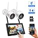 【Two-Way Audio】Wireless Security Camera System with 7'' Monitor,Hiseeu 4ch Home Security Camera system,2pcs 1080P Indoor/Outdoor Touchscreen Security Camera,PIR Motion Detection,32GB SD Preinstalled