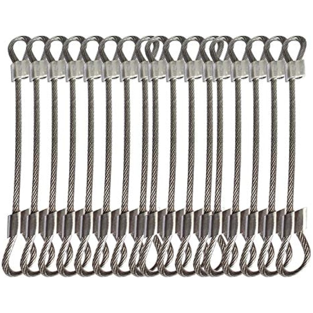 20 Pcs 5.9 Inches (15cm) Stainless Steel Wire Rope Lanyard Cable Tether