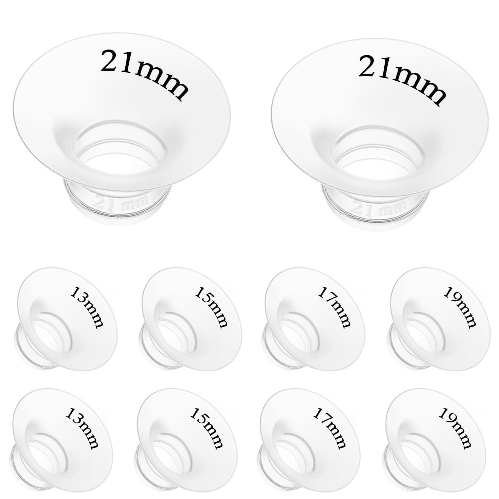 Photo 1 of 10Pcs Flange Insert 13/15/17/19/21mm*2 Compatible with Momcozy M5/M9/M6/V2 Pro/V2 pro/S12 Pro/S9 Pro/Spectra/Medela/eufy/Elvie/Lansinoh/Paruu P10 Breast Pump,and Most 24mm Shields