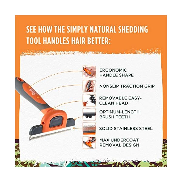 Shedding-Brush-Deshedding-Tool-by-Simply-Natural--Stainless-Steel-Deshedding-Tool-for-Dogs-and-Deshedding-Tool-for-Cats-with-Removable-10cm-Shedding-Blade 𝐖𝐈𝐍𝐍𝐄𝐑 𝟐𝟎𝟐𝟑 Professional Deshedding Brush Tool for Dogs, Undercoat Rake Dog Brushes for Grooming, Brush Tool for Dogs…