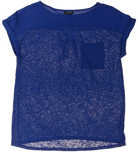 Calvin Klein Jeans Women's V-Neck or Crew Neck Short Sleeve Knit Top (XX-Large, Deep Cobalt (02))