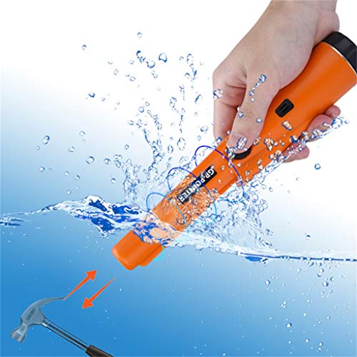 PinPointer Metal Detector, Fully Waterproof Scanning Unearthing Treasure Finder, 360° Side-scan Treasure Pinpointing Finder Probe with Belt Holster for Adults and Kids (Black) (Orange)