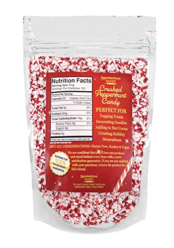 Crushed Peppermint Candy Pieces, 5 lb. by Unpretentious Baker, Crushed Candy Cane for Winter Baking, Treat Topping, Goodie Decorating, and Gift Giving. Gluten Free and Kosher.