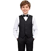 SaiLiiny Boys 4-Pieces Suits Slim Fit Kids Outfits Vest Dress Pants Sets Formal Suit for Boy