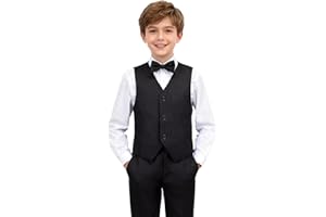 SaiLiiny Boys 4-Pieces Suits Slim Fit Kids Outfits Vest Dress Pants Sets Formal Suit for Boy