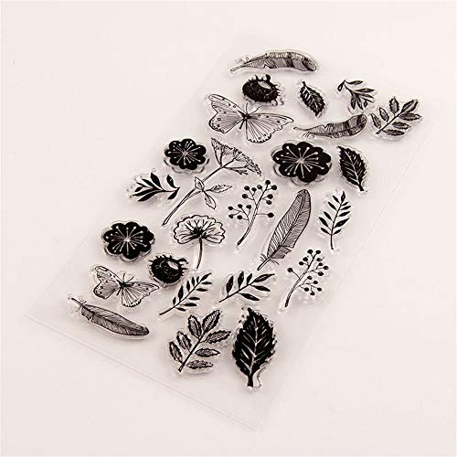 Dandelion Flowers Leaves Butterfly Stamp Rubber Clear Stamp/Seal Scrapbook/Photo Album Decorative Card Making Clear Stamps