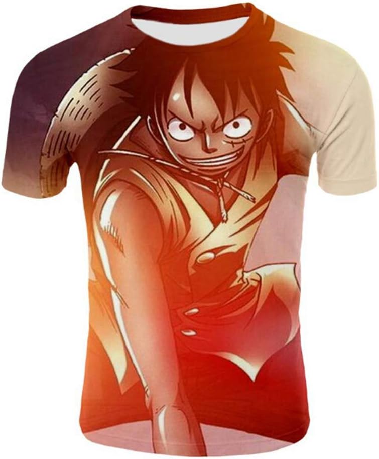 One Piece Yellow Blue Red Green unbrand One Piece Anime - Playera de Manga Corta para Hombre, diseño de