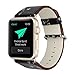 YOSWAN Bracelet for Apple Watch, National Black White Floral Printed Leather Watch Band 38mm 42mm Strap for Apple Watch Flower Design Wrist Watch Bracelet (Black+White Flower, 42mm)
