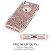 SAMONPOW 3 in 1 Bling Glitter Cover Case for iPhone 7 Case Full Body Protection Sparkle Hard PC Soft Silicone Inner Heavy Duty Bumper Case for iPhone 7 4.7 inch Rose Gold