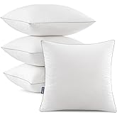 MIULEE 18x18 Pillow Inserts (Set of 4) -Decorative Throw Pillow with 100% Cotton Cover Square for Sofa Couch