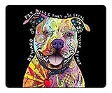 Schoolsupplies Mouse Pad, Premium Office&Gaming Mouse Pad Design - Beware Of The Pit Bulls Mouse Pad 9x7in (Natural Eco Rubber)