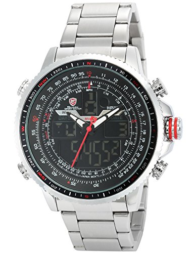 SHARK Men's SH325N "Winghead shark" Digital/Analog Quartz Day/Date/Alarm Stainless steel Wrist Watch
