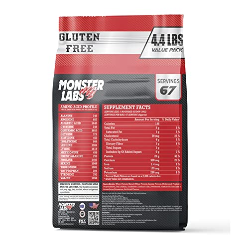 Monster Labs Whey Protein 2kg | 4.4 LBS Vanilla