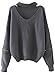 Futurino Women's Solid Choker V Neck Long Sleeve Loose Knit Sweater Jumper Top