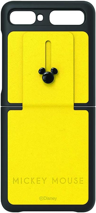 Mickey Mouse Edition Genuine Leather Shell Protective Cover Case for Samsung Galaxy Z Flip (SM-F700) (Yellow)
