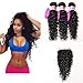 Perstar Hair 7A Grade Water Wave 3 Bundles Closure Uprocessed Virgin hair with 4