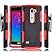 LG Escape 2 Case, LG Spirit LTE Case, Starshop Full Protection Dual Layers Hybird Case with Kickstand and Locking Belt Swivel Clip with Premium Screen Protector Red