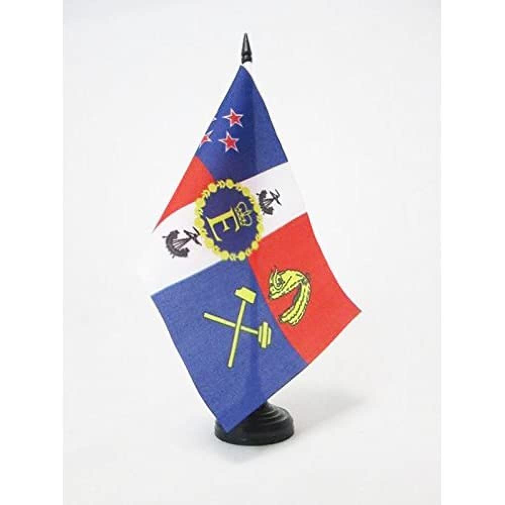 AZ FLAG Royal Standard of New Zealand Table Flag 5'' x 8'' - New Zeleander Kingdom Office Decoration 100% Polyester 21 x 14 cm - Mini Desk Flag with Pole and Black Plastic Base