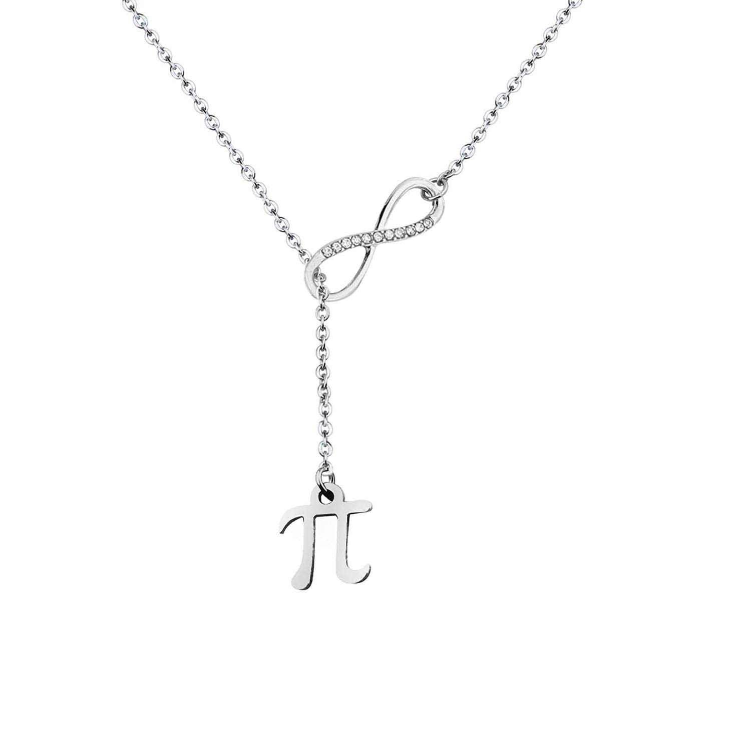 Greece Letter Pi Sign Infinity Charm Bracelet Back to School Gift (necklace)