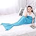 Roluck Mermaid Tail Blanket Handmade Warm Keeper Autumn Winter Blanket for Girls (Blue)