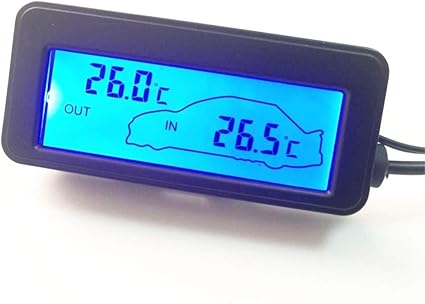 Amazon Co Jp 12 Vミニlcdディスプレイデジタル温度計車インター エクスター温度計埋め込み電子デジタル温度計 青 パソコン 周辺機器